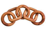 Cato Brown Wood Five Link Table Decor Chain