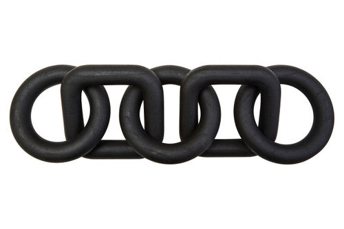 Cato Black Wood Five Link Table Decor Chain