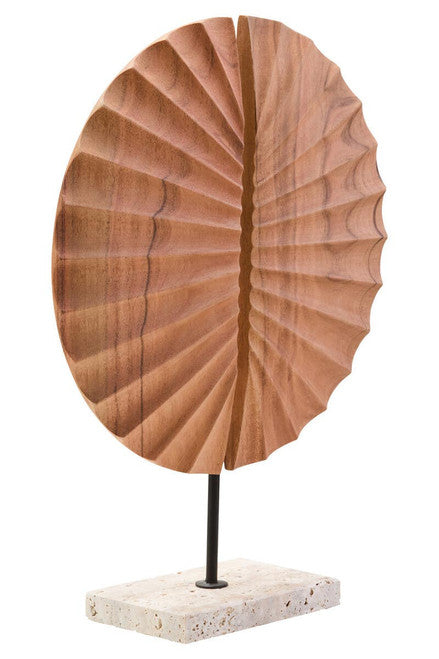 Westo Natural Wood Sculpture with Travertine Base