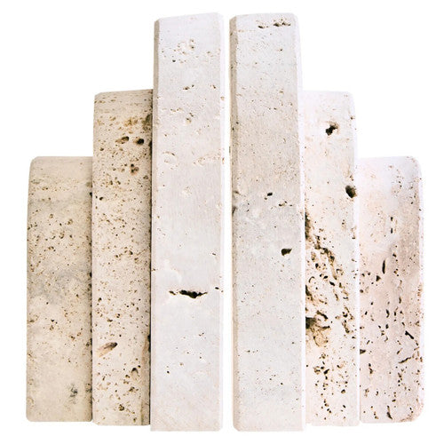 Tibor Set of Two Arched Travertine Bookends