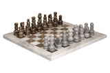Flos White and Grey Small Marble Chess Set