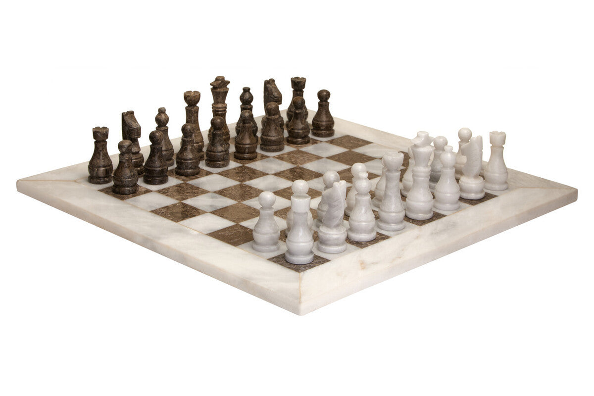 Flos White and Grey Large Marble Chess Set