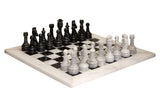 Flos Carved White and Black Large Marble Chess Set