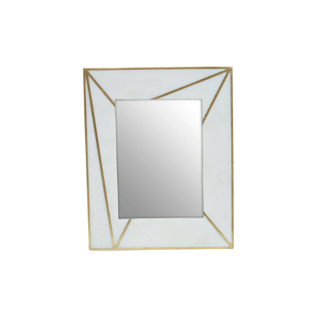 Sena White Marble with Gold Inlay 5x7 Photo Frame