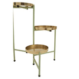 Sabia Green And Gold Three Tiered Plant Stand