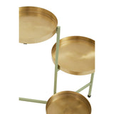Sabia Green And Gold Three Tiered Plant Stand