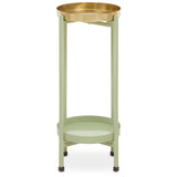 Sabia Green And Gold Two Tiered Plant Stand