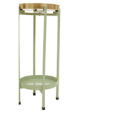Sabia Green And Gold Two Tiered Plant Stand