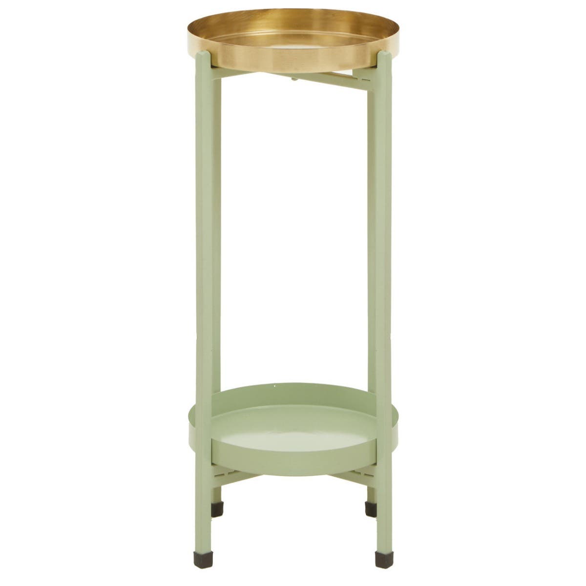 Sabia Green And Gold Two Tiered Plant Stand