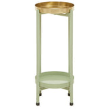 Sabia Green And Gold Two Tiered Plant Stand