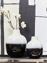 Ramus Small Black And White Ombre Vase