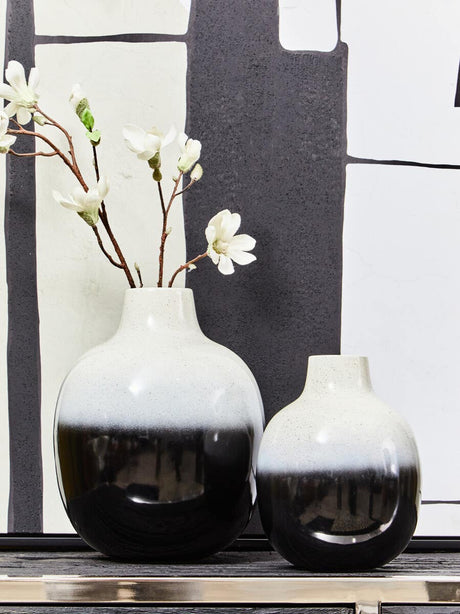 Ramus Small Black And White Ombre Vase