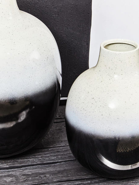 Ramus Small Black And White Ombre Vase