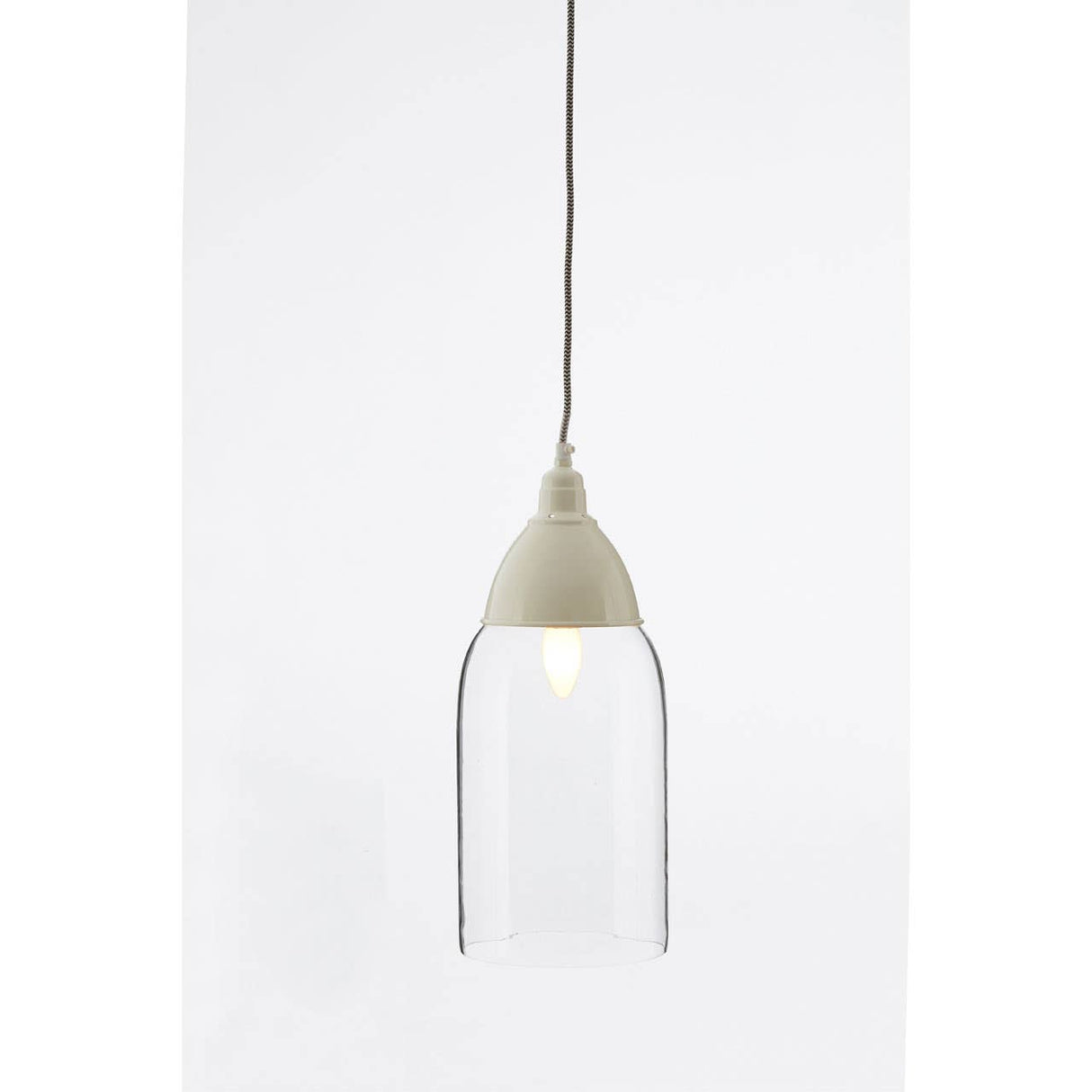 Oslo White Glass And Iron Pendant Light