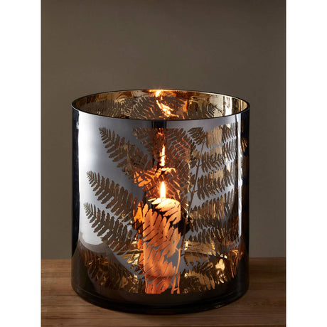 Fern Large Glass Hurricane Candle Holder