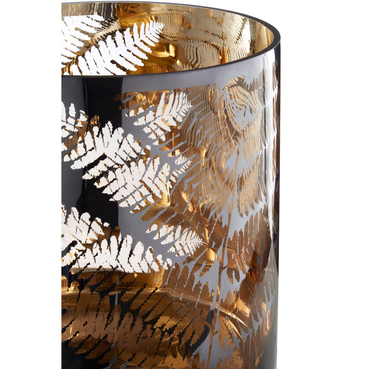 Fern Large Glass Hurricane Candle Holder