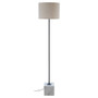 Murdoch Natural Linen Shade With White Marble Base Floor Lamp
