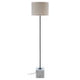 Murdoch Natural Linen Shade With White Marble Base Floor Lamp