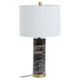 Ebony Black Marble Table Lamp with Ivory Shade
