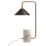 Marmo Black Shade Table Lamp With White Marble Base