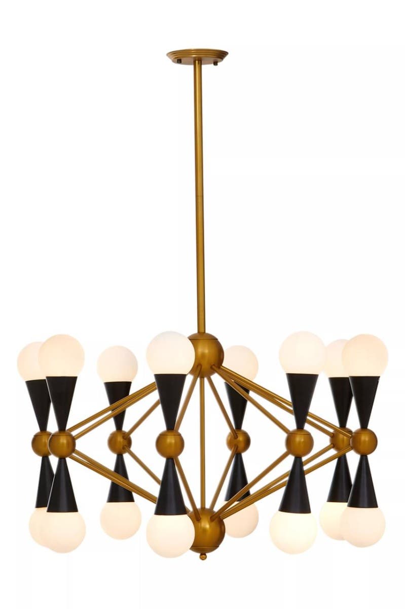 Okra Brass And Black Metal Pendant Light