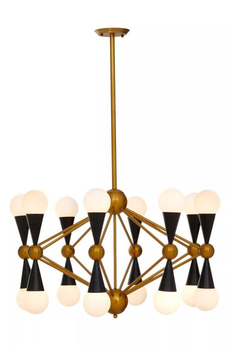 Okra Brass And Black Metal Pendant Light