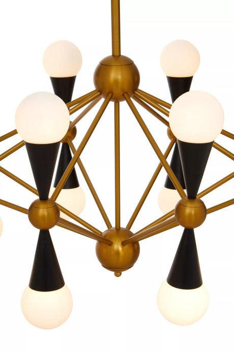Okra Brass And Black Metal Pendant Light