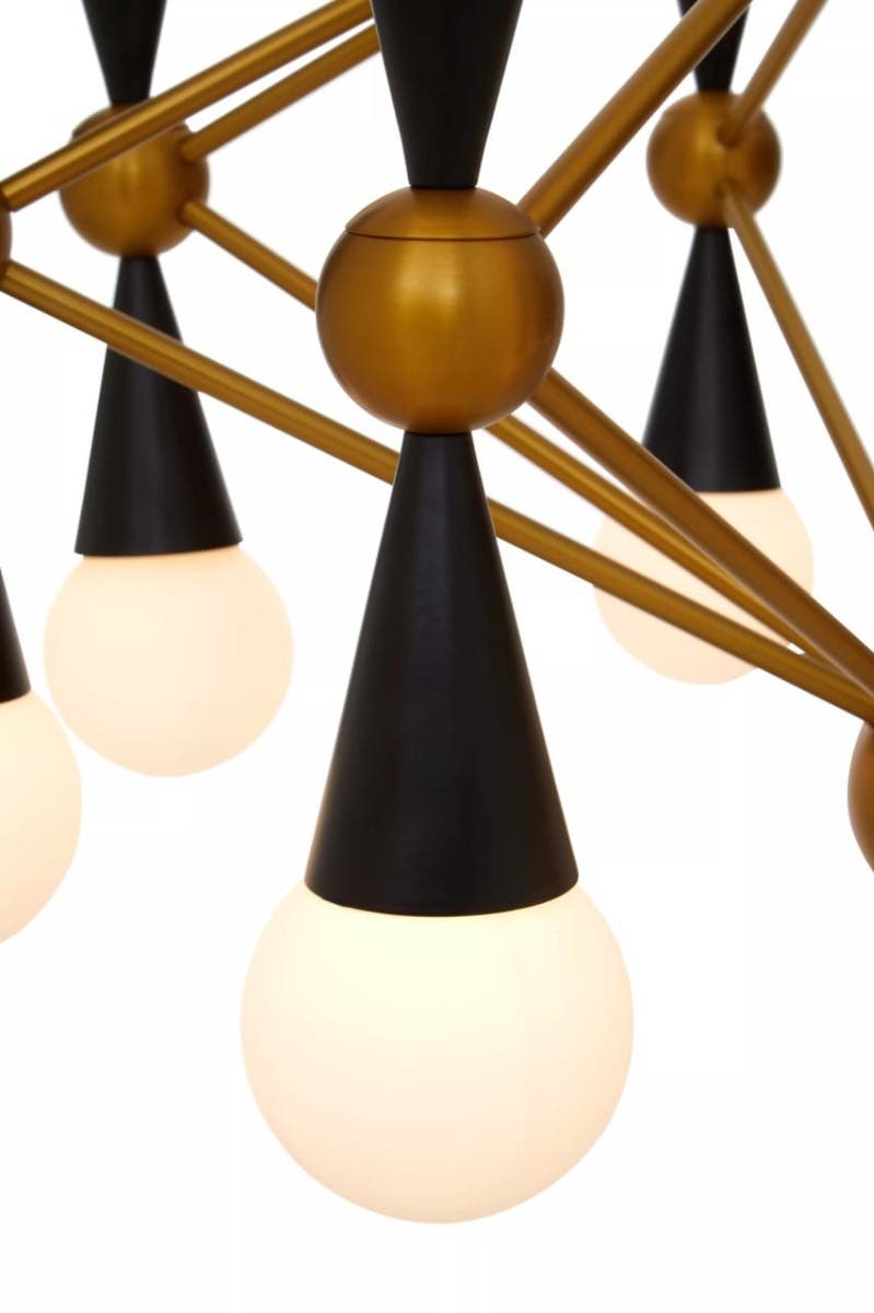 Okra Brass And Black Metal Pendant Light