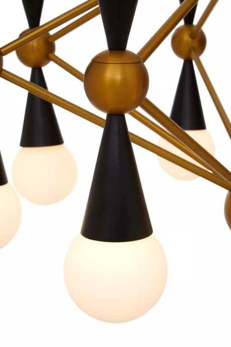 Okra Brass And Black Metal Pendant Light