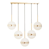 Abira Five Ball Brass Pendant Light