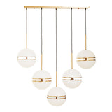 Abira Five Ball Brass Pendant Light