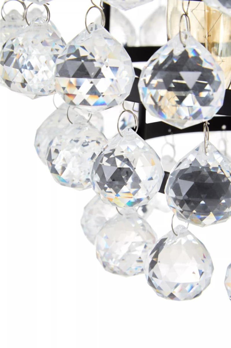 Hutchinson Clear Crystal Floor Lamp with Black Metal