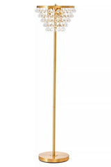 Hutchinson Clear Crystal Floor Lamp with Gold Metal