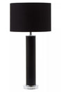 Hanah Black Snake Leather Effect Table Lamp with Chrome Base