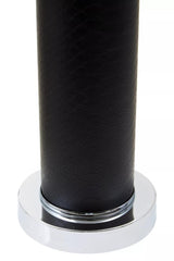 Hanah Black Snake Leather Effect Table Lamp with Chrome Base
