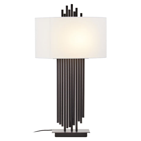 Impero Table Lamp With White Linen Shade