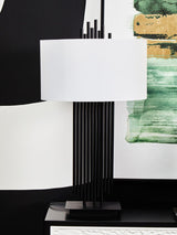 Impero Table Lamp With White Linen Shade