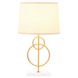 Zara White And Gold Circles Table Lamp