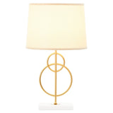 Zara White And Gold Circles Table Lamp