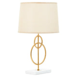 Zara White And Gold Circles Table Lamp