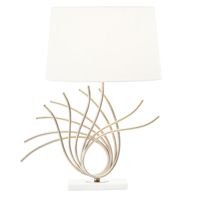 Zaha Brushed Chrome Spoke Table Lamp
