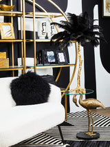 Zendaya Black Ostrich Feather Table Lamp