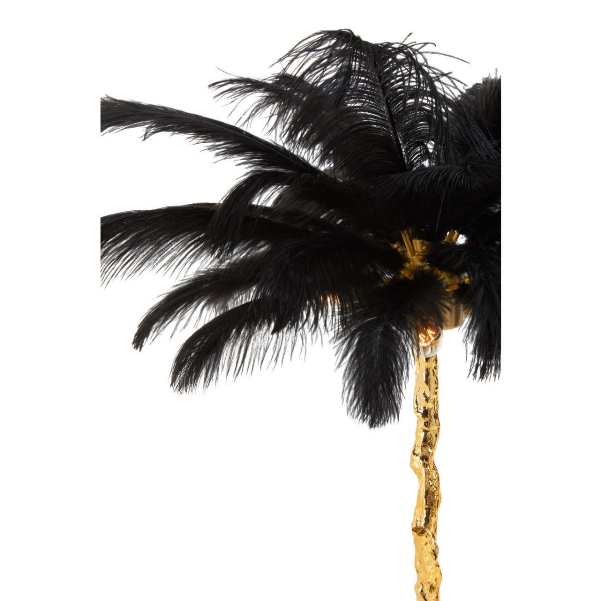 Zendaya Black Ostrich Feather Table Lamp