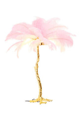 Zendaya Pink Ostrich Feather Table Lamp