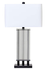 Elana Clear Glass Table Lamp With Matte Black Base