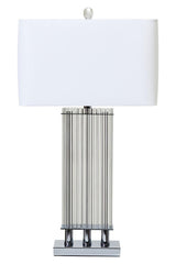 Elana Clear Glass Table Lamp With Matte Silver Base