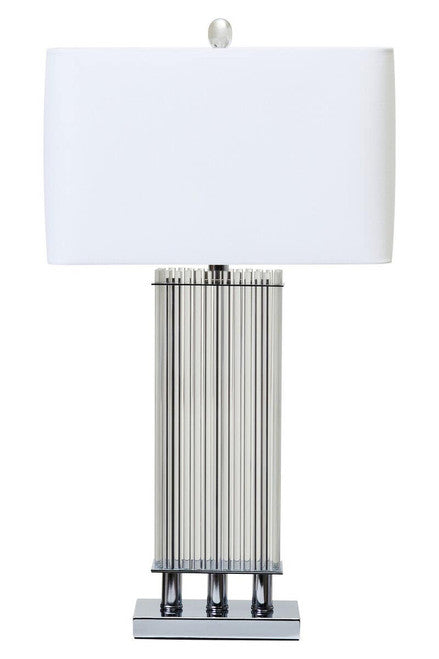 Elana Clear Glass Table Lamp With Matte Silver Base