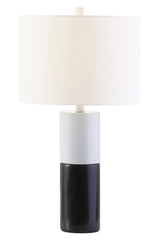 Eben Black and White Marble Table Lamp