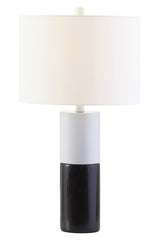 Eben Black and White Marble Table Lamp
