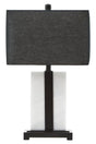 Elvie Black and White Marble Table Lamp